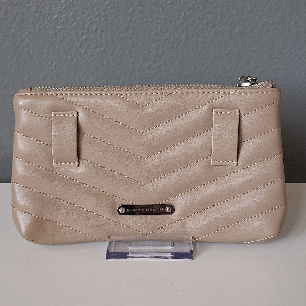 Rebecca Minkoff Beige Quilted Wristlet Small Belt Bag